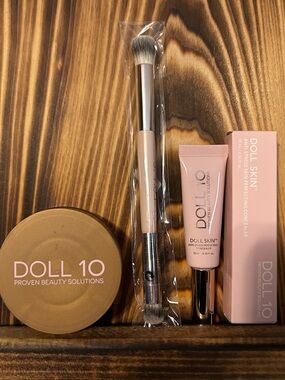 Doll 10 Pink Dual-Ended Makeup Brush & Concealer Set